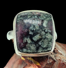 Load image into Gallery viewer, Cushion cut Eudialyte Ring, Size 6.5, Sterling Silver, Stone of the Heartland, Balances Emotions, Unconditional Love, Water / Earth Stone