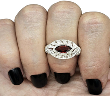 Load image into Gallery viewer, Marquise Garnet Ring, January Birthstone, 3 Sizes, Sterling Silver, Energy Stone, Natural - GemzAustralia 
