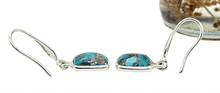 Load image into Gallery viewer, Rectangle Turquoise Earrings, December Birthstone, Sterling Silver, Protection Stone - GemzAustralia 