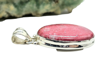 Load image into Gallery viewer, Oval Thulite Pendant, Vibrant Pink Gemstone, Pink Zoisite, Rosaline Crystal, Love Stone - GemzAustralia 