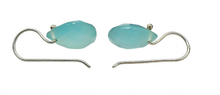 Load image into Gallery viewer, Blue Chalcedony Earrings, Pear Shaped, Sterling Silver, Ethereal soft Blue Translucence - GemzAustralia 