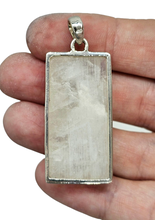 Load image into Gallery viewer, Rainbow Moonstone Pendant, Large Rectangle Shape, Sterling Silver, Goddess Gem - GemzAustralia 
