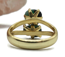 Load image into Gallery viewer, Gold Rough Emerald Ring, size 6.25, Sterling Silver, May Birthstone, Natural Gemstone - GemzAustralia 