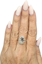 Load image into Gallery viewer, Crown Herkimer Diamond Ring, Size 9, Sterling Silver, Double Terminated Quartz - GemzAustralia 