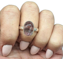 Load image into Gallery viewer, Fluorite Ring, Size 9, Sterling Silver, Oval Shape, Purple Blue Fluorite, Magical - GemzAustralia 
