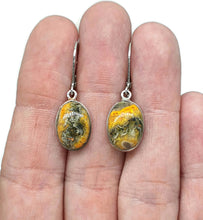 Load image into Gallery viewer, Eclipse Jasper Earrings, Bumblebee Jasper, Sterling Silver, Oval Shape - GemzAustralia 