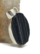 Load image into Gallery viewer, Black Tourmaline Pendant, Sterling Silver, Rough Gemstone, October Birthstone - GemzAustralia 