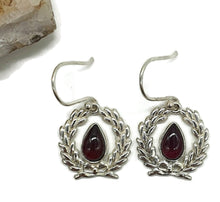 Load image into Gallery viewer, Garnet Garland Earrings, Sterling Silver, January Birthstone, Pear Shaped, Bezel Set - GemzAustralia 