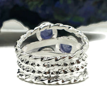 Load image into Gallery viewer, Tanzanite Ring, Size 8, Sterling Silver, Three Stone Ring, Psychic Power Stone - GemzAustralia 