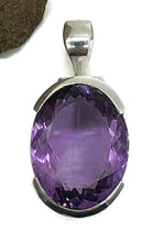 Load image into Gallery viewer, Deep Purple Amethyst Pendant, 29 carats, Oval Faceted, Sterling Silver, February Birthstone - GemzAustralia 