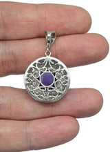 Load image into Gallery viewer, Amethyst Pendant, Sterling Silver, Round Cabochon Amethyst, February Birthstone - GemzAustralia 
