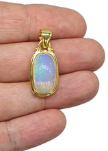 Load image into Gallery viewer, Rectangle Opal Pendant, 18K Gold Plated, Sterling Silver, October Birthstone, Aura Gem - GemzAustralia 