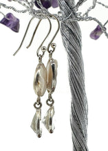 Load image into Gallery viewer, White Baroque Pearl &amp; White Topaz Earrings, Freshwater Pearls, Sterling Silver - GemzAustralia 
