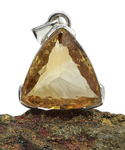 Load image into Gallery viewer, Trillion Faceted Citrine Pendant, Sterling Silver, 21 carats, November Birthstone - GemzAustralia 