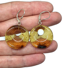 Load image into Gallery viewer, Amber Earrings, Mexican Chiapas Amber, Sterling Silver, 30 million years, Fossilized - GemzAustralia 