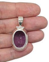 Load image into Gallery viewer, Deep Purple Amethyst Pendant, 29 carats, Oval Faceted, Sterling Silver, February Birthstone - GemzAustralia 