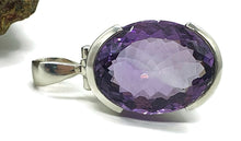 Load image into Gallery viewer, Deep Purple Amethyst Pendant, 29 carats, Oval Faceted, Sterling Silver, February Birthstone - GemzAustralia 