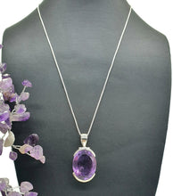 Load image into Gallery viewer, Deep Purple Amethyst Pendant, 29 carats, Oval Faceted, Sterling Silver, February Birthstone - GemzAustralia 