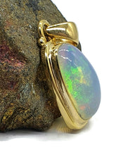 Load image into Gallery viewer, Rectangle Opal Pendant, 18K Gold Plated, Sterling Silver, October Birthstone, Aura Gem - GemzAustralia 