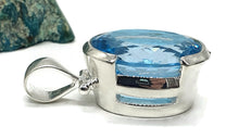 Load image into Gallery viewer, Swiss Blue Topaz Pendant, Sterling Silver, Oval Faceted, 36 carats, December Birthstone - GemzAustralia 