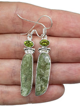 Load image into Gallery viewer, Peridot &amp; Raw Green Kyanite Earrings, Sterling Silver, Peace and Tranquility Stone - GemzAustralia 