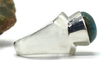 Load image into Gallery viewer, Chrysocolla Ring, Size 8, Sterling Silver, Oval Shaped, Turquoise Blue Gem - GemzAustralia 