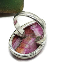 Load image into Gallery viewer, Oyster Turquoise &amp; Pink Opal Ring, Size 9, Pear Shaped, Sterling Silver, Copper Turquoise - GemzAustralia 