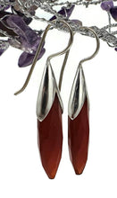 Load image into Gallery viewer, Carnelian Earrings, Artist's Stone, Warm Vibrant Gem, Marquise Shape, Sterling Silver - GemzAustralia 