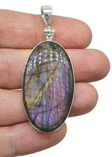 Load image into Gallery viewer, Stunning Purple Labradorite Pendant, Sterling Silver, Long Oval Shaped, Magical Gemstone - GemzAustralia 