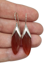 Load image into Gallery viewer, Carnelian Earrings, Artist's Stone, Warm Vibrant Gem, Marquise Shape, Sterling Silver - GemzAustralia 