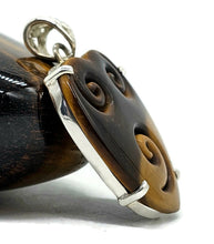 Load image into Gallery viewer, Tiger's Eye Pendant, Sterling Silver, Scroll Carving, Kundalini Awakening, Courage Stone - GemzAustralia 