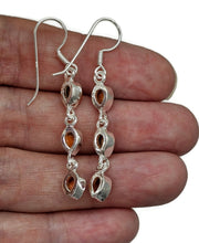 Load image into Gallery viewer, Sponge Coral Earrings, Sterling Silver, Pear Shaped, Three Stone drop, Orange / red coral - GemzAustralia 