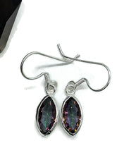 Load image into Gallery viewer, Mystic Topaz Earrings, Marquise Shaped, 4 carats, Sterling Silver, Purple/Green Gem - GemzAustralia 