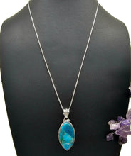 Load image into Gallery viewer, Arizona Turquoise Pendant, Sterling Silver, Blue Turquoise, Marquise Shape, Protection - GemzAustralia 
