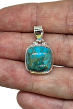 Load image into Gallery viewer, Square Turquoise Pendant, Sterling Silver, December Birthstone, Blue Turquoise - GemzAustralia 