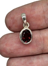 Load image into Gallery viewer, Garnet Pendant, Sterling Silver, January Birthstone, Oval Shaped, Aquarius Zodiac Stone - GemzAustralia 