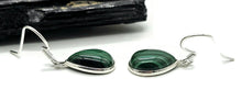 Load image into Gallery viewer, Malachite Earrings, 925 Sterling Silver, Pear Shaped, Beautiful Rich Green Gemstone - GemzAustralia 