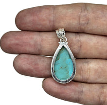 Load image into Gallery viewer, Turquoise Pendant, Pear Shaped, Sterling Silver, December Birthstone - GemzAustralia 