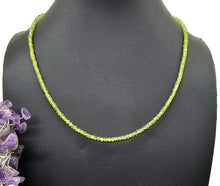 Load image into Gallery viewer, Peridot Beaded Necklace, Sterling Silver, 49.5cm, 19.5in, August Birthstone - GemzAustralia 