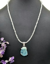 Load image into Gallery viewer, Raw Aquamarine Pendant, March Birthstone, Sterling Silver, Rough Aquamarine - GemzAustralia 