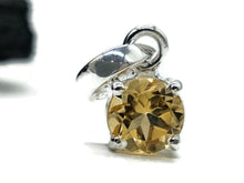 Load image into Gallery viewer, Petite Citrine Pendant, Round Faceted, Sterling Silver, 5.5 carats, Money Stone - GemzAustralia 