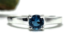 Load image into Gallery viewer, London Blue Topaz Ring, Size O, Sterling Silver, Round Faceted, December Birthstone - GemzAustralia 