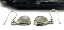 Load image into Gallery viewer, Rainbow Moonstone Earrings, Modern June Birthstone, Sterling Silver, Blue Sheen - GemzAustralia 