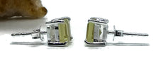 Load image into Gallery viewer, Lemon Quartz Studs, 11.6 carats, Sterling Silver, Square Shaped Earrings, Emerald Faceted - GemzAustralia 
