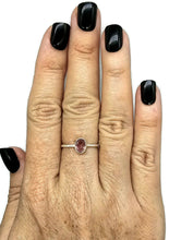 Load image into Gallery viewer, Pink Tourmaline Ring, Sterling Silver, size R 1/2, Heart Chakra, Oval Facet - GemzAustralia 