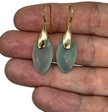 Load image into Gallery viewer, Baby Blue Chalcedony Earrings, Sterling Silver Gold Plated, Marquise Shape - GemzAustralia 