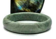 Load image into Gallery viewer, Solid Jade Bangle, 58mm Diameter, Green Nephrite Jade, Protection Gem, Lucky Gemstone, - GemzAustralia 
