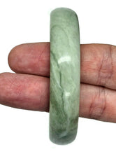 Load image into Gallery viewer, Solid Jade Bangle, 58mm Diameter, Green Nephrite Jade, Protection Gem, Lucky Gemstone, - GemzAustralia 