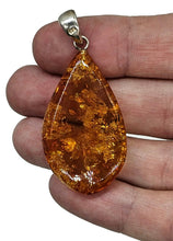 Load image into Gallery viewer, Cognac Amber Pendant, Sterling Silver, Millions of years old, Fossilized Tree Resin - GemzAustralia 