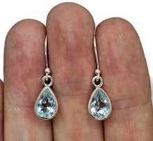 Load image into Gallery viewer, Pear Blue Topaz Earrings, Sterling Silver, 7 carats, December Birthstone, Gemstone of love - GemzAustralia 